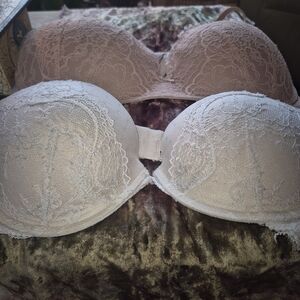 Victoria's Secret Lace Bra Duo - Cream & Tan